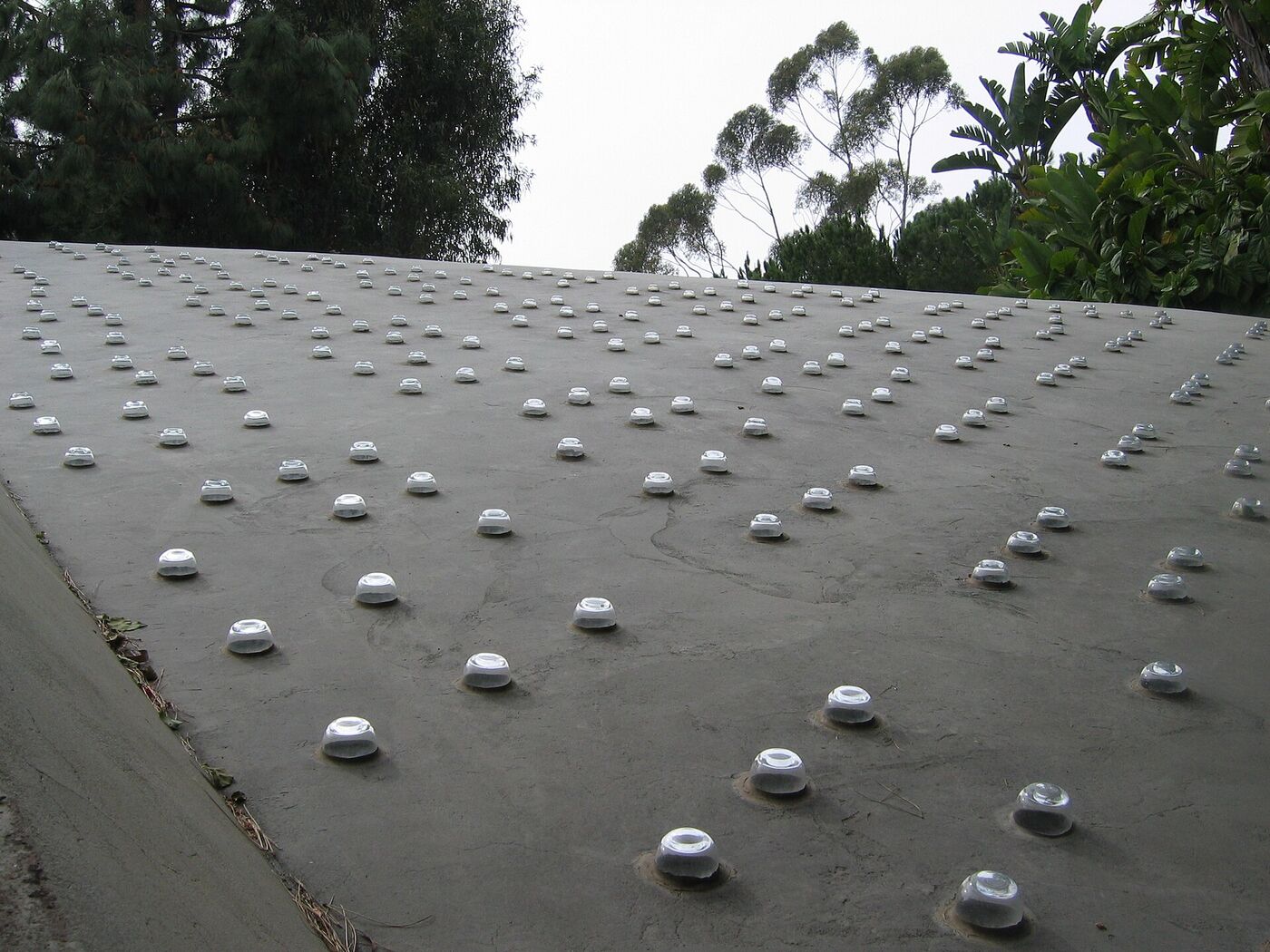 Cubierta de la casa Sheats-Goldstein con sus lucernarios de vidrio